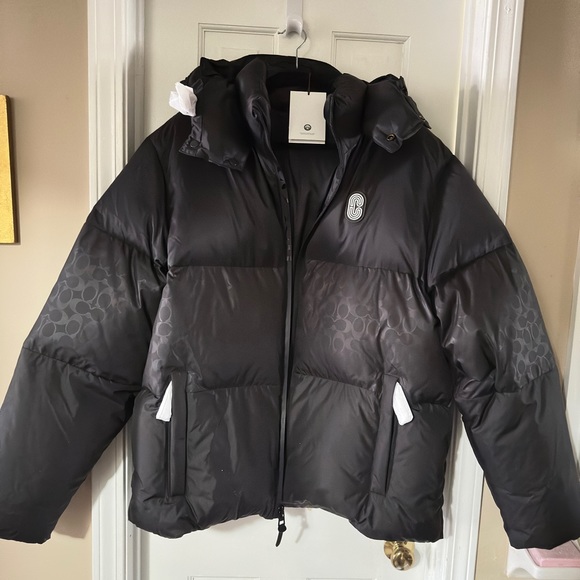 Men’s Coach Colorblock Down Puffer Jacket XXL Bl w/  Signature C NWT - Picture 4 of 16
